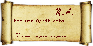 Markusz Ajnácska névjegykártya